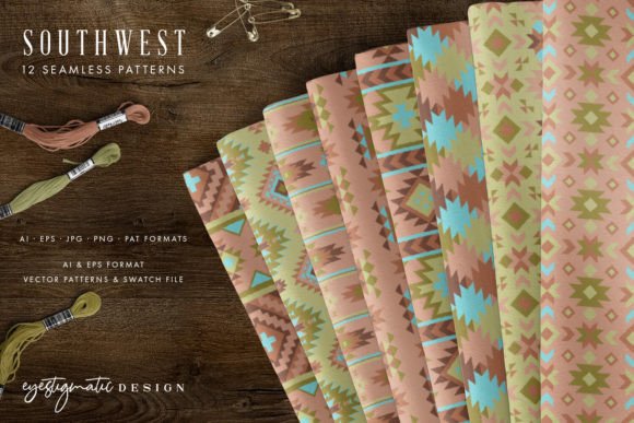 12 Southwest Patterns - Turquoise Green