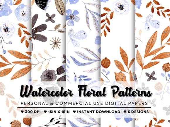 Blue Patterns Watercolor Pattern for Creative Projects