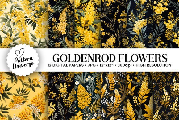 Goldenrod Flowers Seamless Patterns: The Ultimate Digital Resource for Creative Crafting