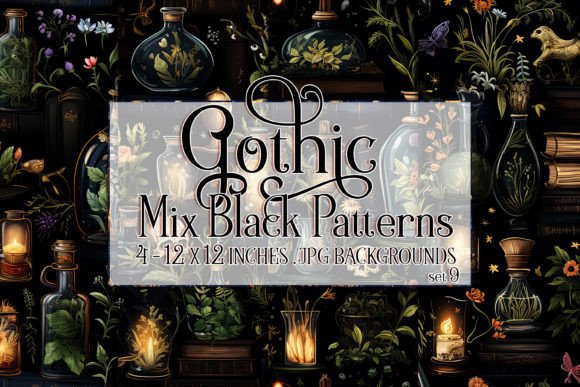 Gothic Wiccan Black Seamless Patterns 9: A Strategic Asset for Creative Workflows