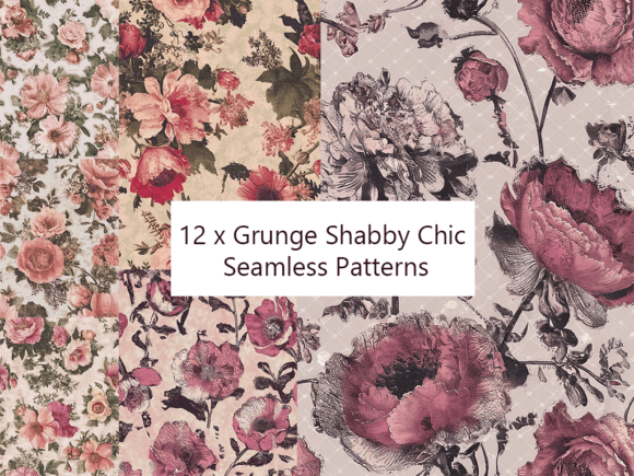 Grunge Shabby Chic Seamless Patterns