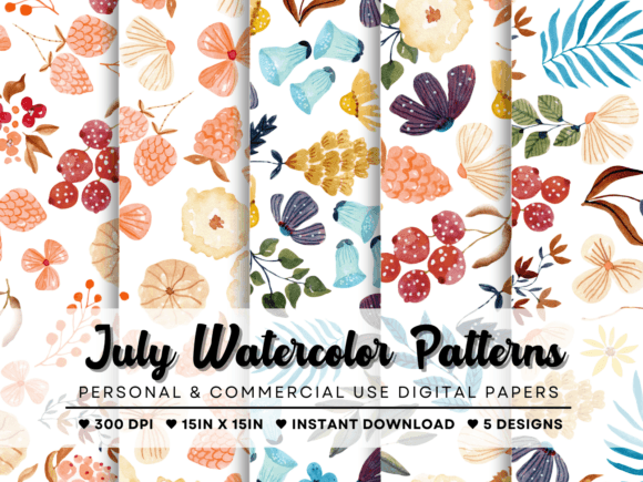 July Watercolor Patterns: A Comprehensive Evaluation for Designers and Crafters