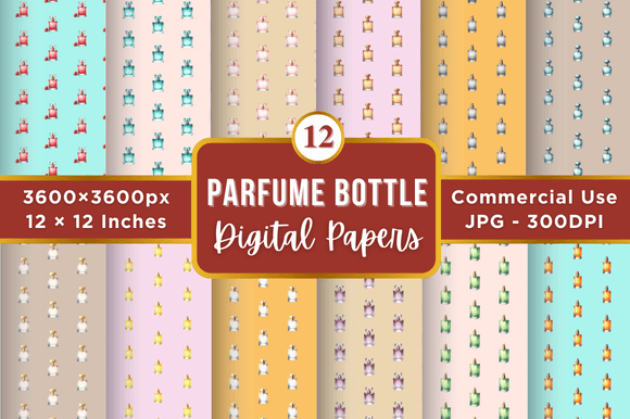 Perfume Bottle Digital Paper Patterns: A Versatile Resource for Modern Creators