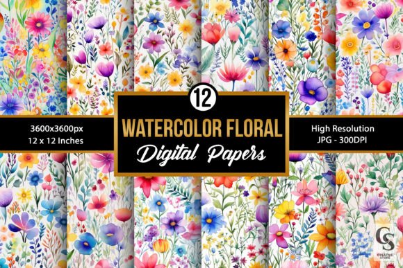 Rainbow Watercolor Wildflower Patterns: A Guide to Choosing and Using High-Quality Digital Papers