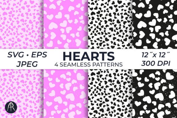 Seamless Pink Heart Patterns SVG: Creative Texture & Design