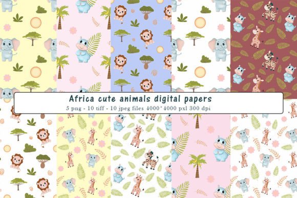 Transforming Digital Workflows with Africa Cute Animals Patterns, Tiff png
